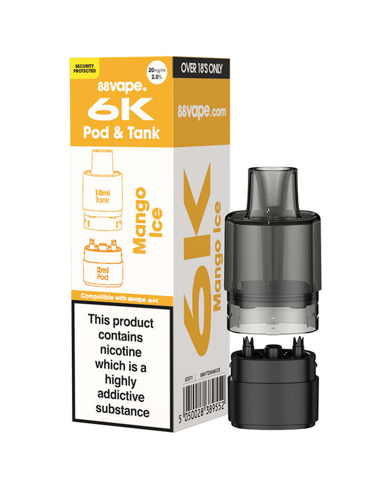 88Vape 6K Mango Ice Refill Pack