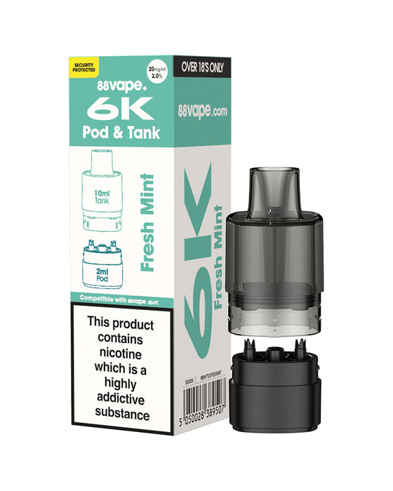 88Vape 6K Fresh Mint Refill Pack