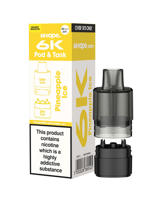 88Vape 6K Pineapple Ice Refill Pack