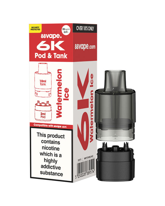 88Vape 6K Watermelon Ice Refill Pack