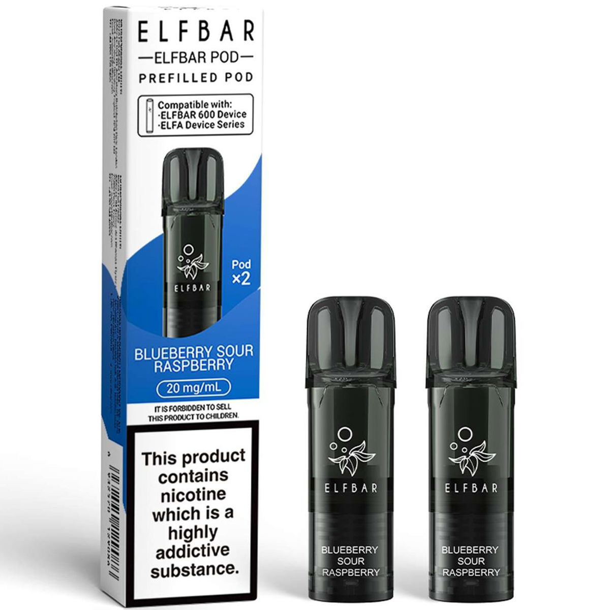 Blueberry Sour Raspberry Elf Bar 600 Pods (x2) 88Vape Blueberry Sour Raspberry Elf Bar 600 Pods (x2) 88Vape