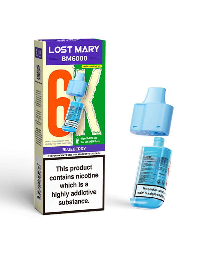Blueberry Lost Mary BM6000 Refill Pod 88Vape Blueberry Lost Mary BM6000 Refill Pod 88Vape